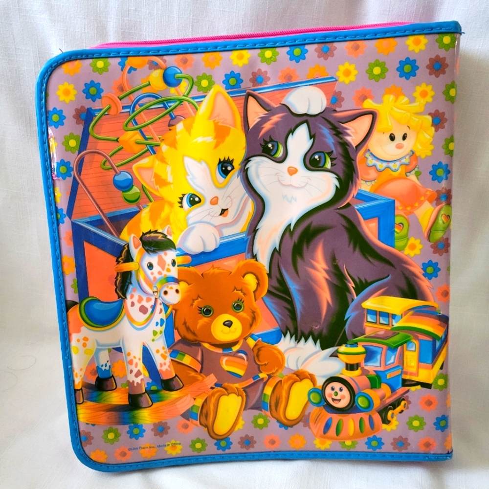 Vintage Lisa Frank Zippered 3 Ring Binder "Cats Platime" Y2K - Picture 6 of 16
